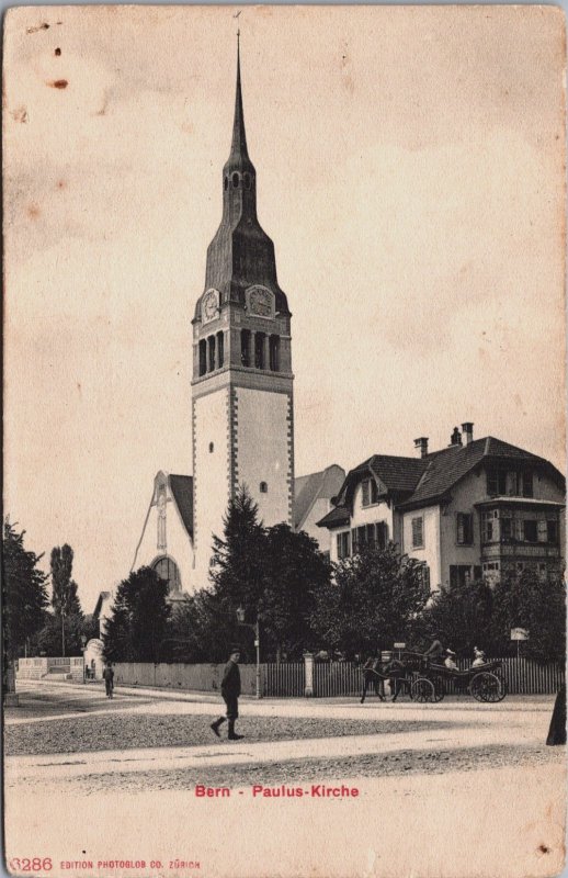 Switzerland Bern Paulus Kirche Vintage Postcard C079