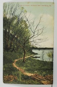 Harrisburg Pa The Bridlepath Wildwood Park 1911 to Akron Ohio Postcard P17