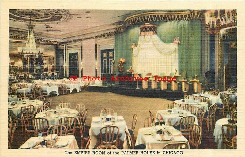 8 Linen Postcards, Chicago Illinois, Hotels-Palmer House-Norman-Morrison-Hilton