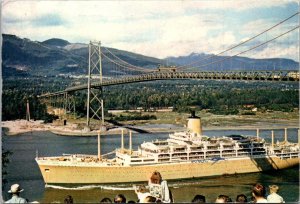 Canada Vancouver Ships Orient Line SS Orsova Passing Under Lions Gate Bridge