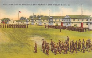 Drilling in Front of Barracks Camp Wheeler, Macon, Georgia, USA Unused 