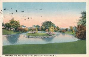 George Noeth Garden & Pond on East Avenue Boulevard Rochester New York pm 1917