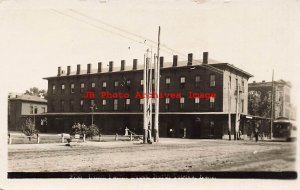 Depot, Kansas, Topeka, RPPC, Union Pacific Railroad Station, Zercher Photo