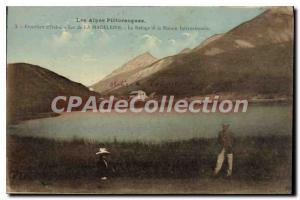 Old Postcard The Alps of Italy Picturesque Frontiere Lac Madeleine Le Refuge ...