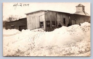 J90/ New Auburn Wisconsin RPPC Postcard c17 Amundson Railroad Depot? 138