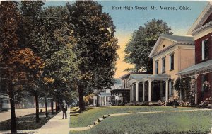 J32/ Mt Vernon Ohio Postcard c1910 East High Street Homes  149