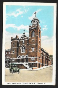 St Anns Catholic Church Building Lansford PA Unused c1920s