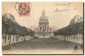 Old Postcard Paris Avenue Breteuil and the Hotel des Invalides