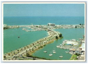 Clearwater Florida FL Postcard Clearwater Causeway Aerial View Beach 1986 Posted