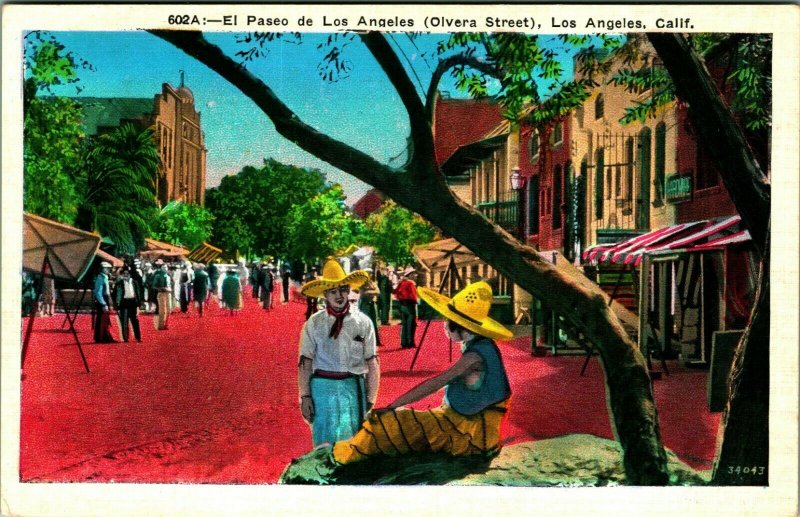 Olivera Street El Paseo De Los Angeles California CA UNP Unused WB Postcard E9