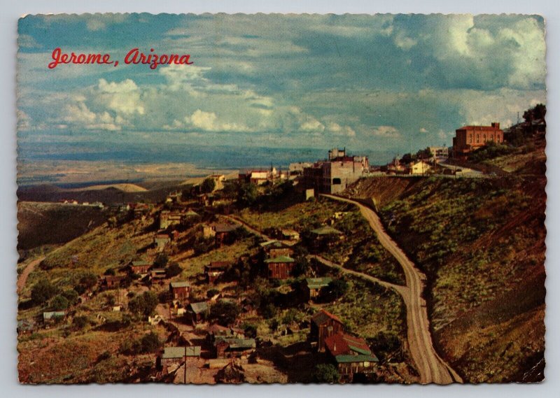 Aerial View Of Jerome Arizona Vintage Unposted Postcard Ghost Town