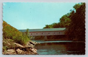 Morse Covered Bridge Kenduskeog Stream BANGOR Maine Vintage Postcard A67