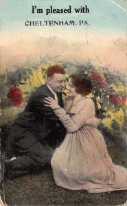 Cheltenham Pennsylvania Romance Couple Greeting Antique Postcard K82746