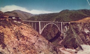 Vintage Postcard 1910's Bixby Creek Bridge Carmel on Breathtakingly Highway Cal.