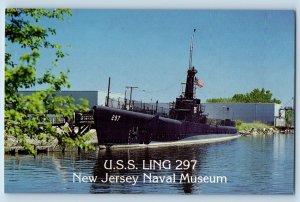 New Jersey NJ Postcard USS Ling 297 Naval Museum Submarine Bork Hackensack c1960