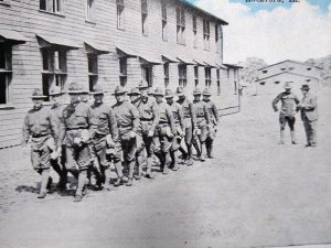 Mess Line Camp Grant Rockford Illinois Military Postcard Soldiers Wartime Kropp