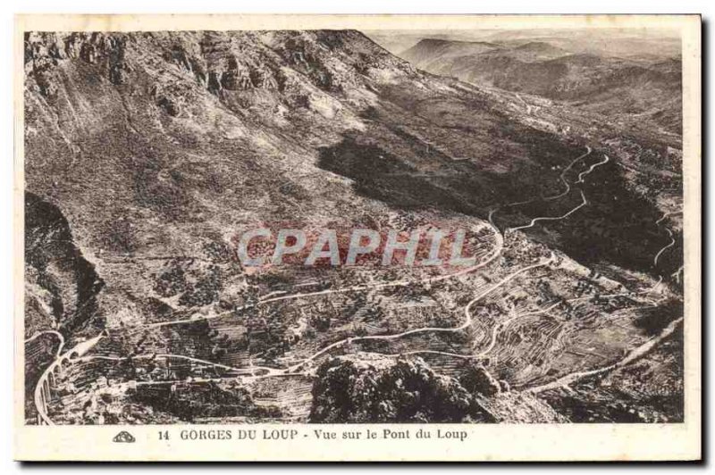 Old Postcard Gorges Du Loup Overlooking the Pont du Loup