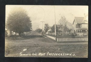 RPPC FREDERICKSTOWN OHIO RESIDENCE STREET SCENE 1913 REAL PHOTO POSTCARD