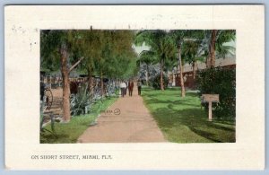 1909 MIAMI FLORIDA*ON SHORT STREET*VALENTINE'S & SONS POSTCARD*TO GLASSBORO NJ 