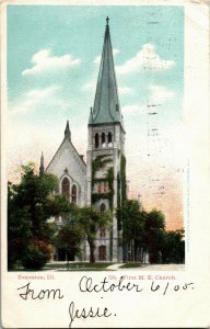 First M.E. Church, Evanston IL Undivided Back c1905 Vintage Postcard A61