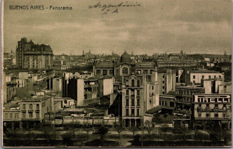 Argentina Buenos Aires Panorama Vintage Postcard C044