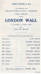 London Wall Robert Raglan of Dads Army 1930s Comedy Theatre Programme