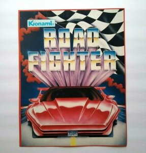 Konami Road Fighter Arcade FLYER 1984 Original Video Game Art Print Retro Racing 