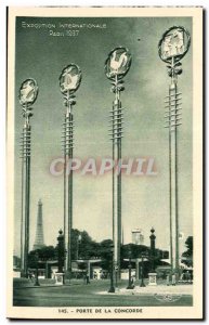 Postcard Old Paris International Exhibition in 1937 Gate concord