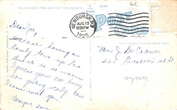 Lake at the Dance Hall Bear Mountain, New York Postcard