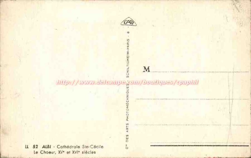 Albi Post Card Old Ste Cecile Cathedral Choir