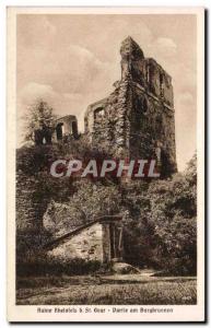 Postcard Old Ruin Rheinfels St Goar b Partie am Burgbrunnen