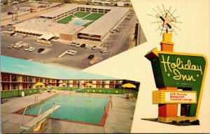 Vtg 1960s St Louis Missouri MO Holiday Inn Hotel Old Cars Poolside Postcard