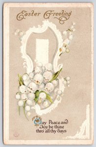 1913 Easter Greetings White Sampaguita Flowers Holiday Wishes Posted Postcard