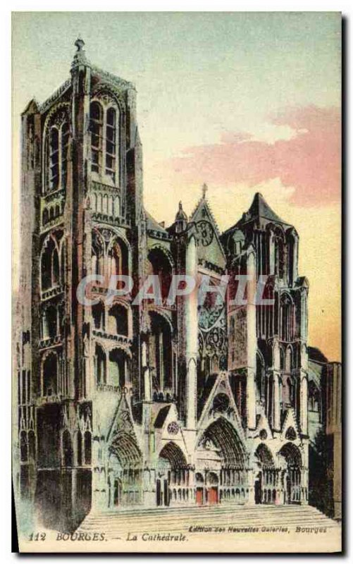 Old Postcard Bourges La Cathedrale