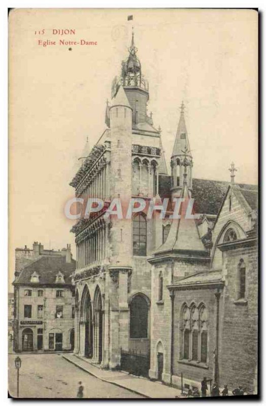 Old Postcard Dijon Eglise Notre Dame