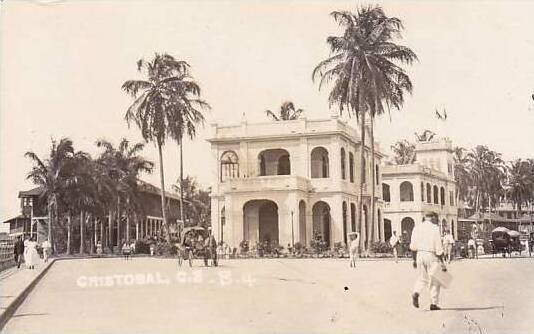 Panama Cristobal Street Scene Real Photo