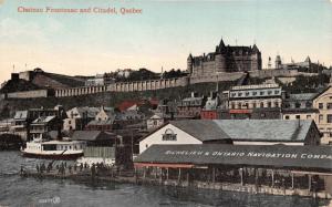 QUEBEC CANADA-Château FRONTENAC & CITADEL-RICHELIEU ONTARIO NAVIGATION POSTCARD