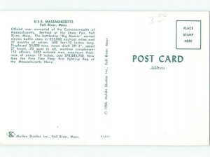 Pre-1980 military USS MASSACHUSETTS NAVY BATTLESHIP BOAT Fall River MA AF4036