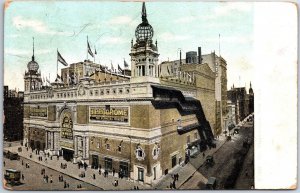 VINTAGE POSTCARD THE HIPPODROME BUILDING COMPLEX AT NEW YORK CITY MAILED 1909