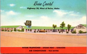 Linen Postcard Boise Courtel Motel on Highway 20 West of Boise, Idaho