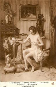 \Leady training her Dog\ Fine Art Salon de Paris PC # 4527