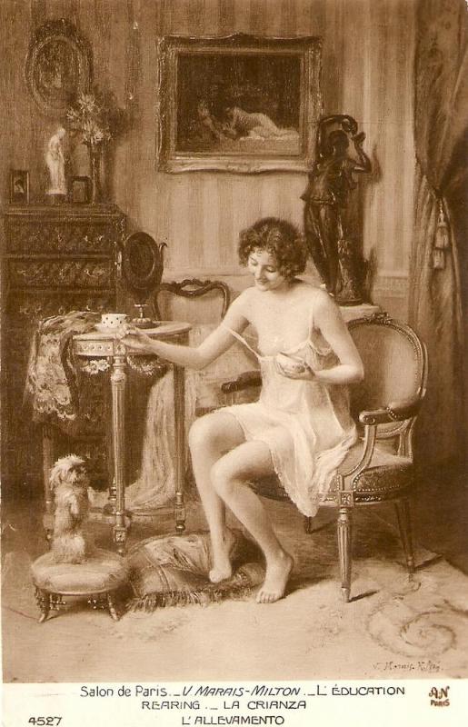 \Leady training her Dog\ Fine Art Salon de Paris PC # 4527