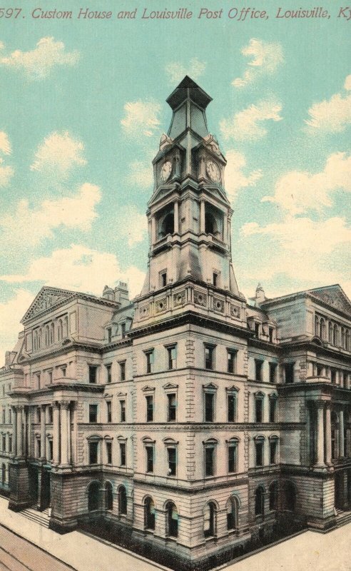 Vintage Postcard Custom House In Louisville Post Office Building Louisville KY