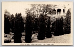 RPPC East Northfield MA Italian Garden The Chateau Postcard F21