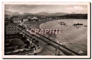 Modern Postcard Saint Jean de Luz The Beach and Mountains