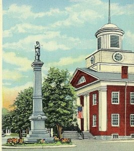 Postcard  Bedford County Court House & Civil War Monument, Bedford, PA.   S7