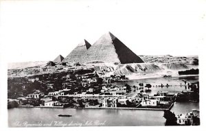 Pyramids and Village during Nile Flood Egypt, Egypte, Africa Unused 