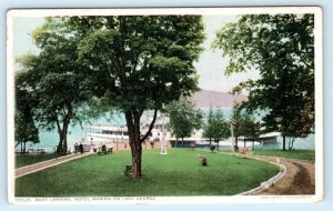 LAKE GEORGE, New York NY ~ Boat Landing HOTEL MARION c1910s Adirondacks Postcard