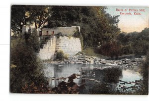 Emporia Kansas KS Postcard 1907-1915 Ruins of Patties Mill