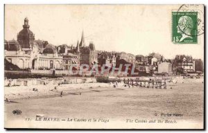 Old Postcard Le Havre Casino and the Beach